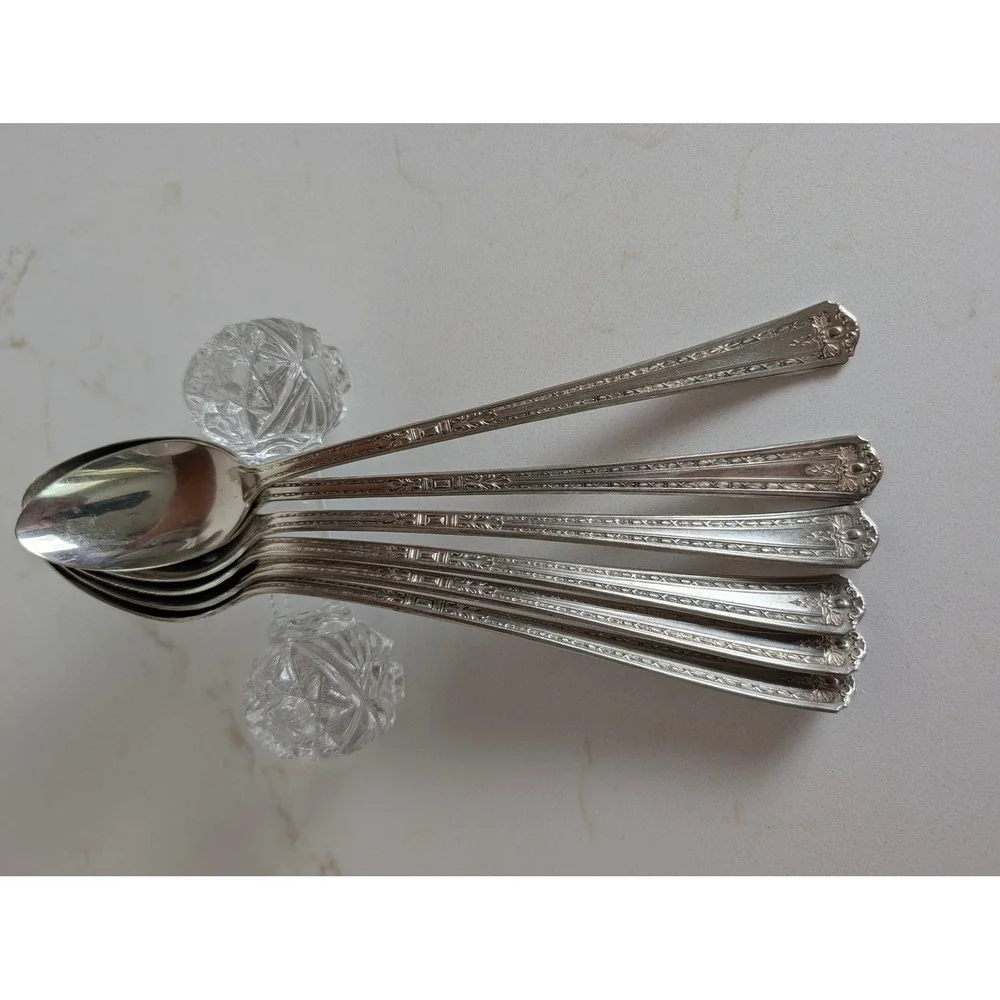 Vtg National Silver Co EPNS Reinforced Iced Tea Spoons Set of 6 Gracious 1939